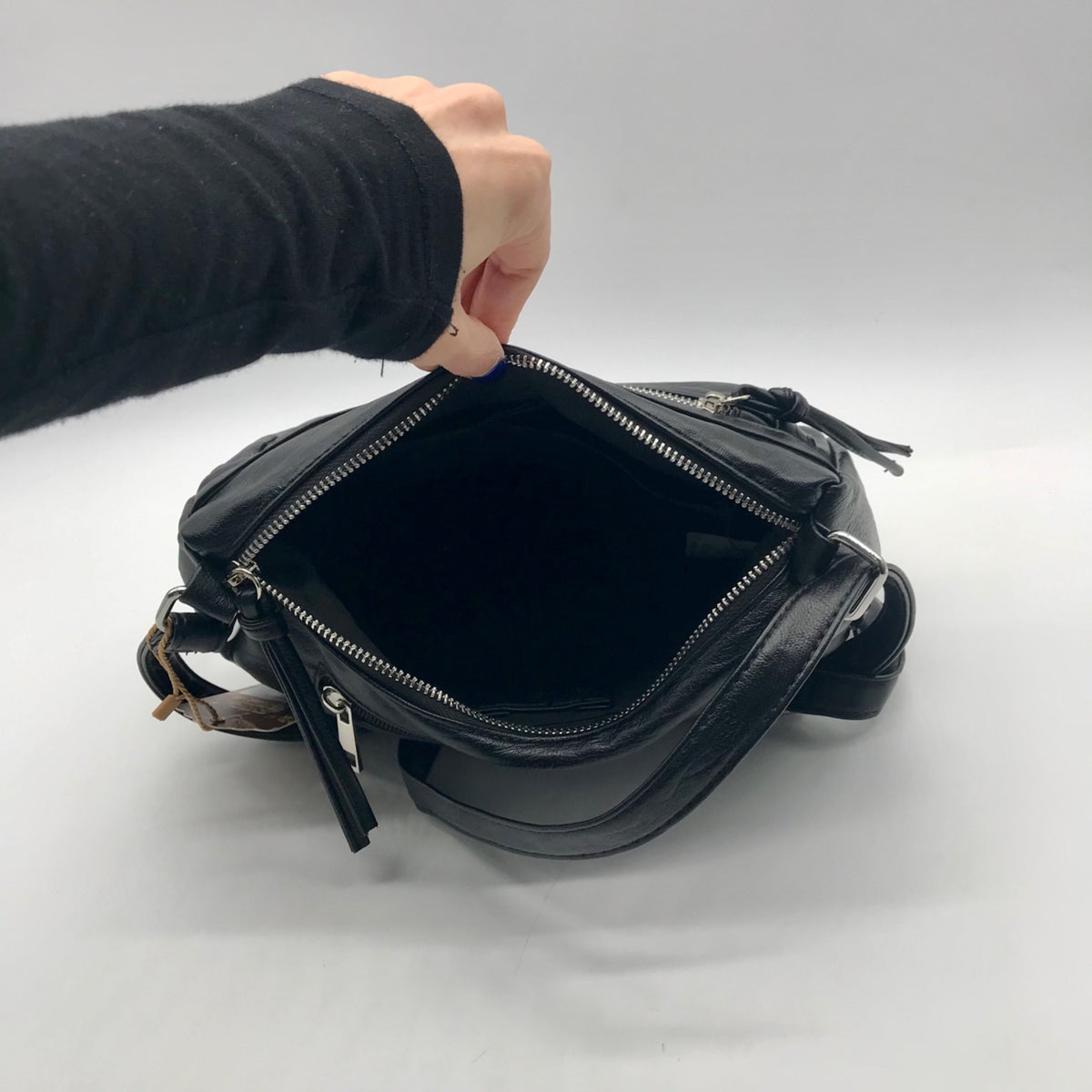 Sam Hadley Black Multi-Pocket Crossbody Bag