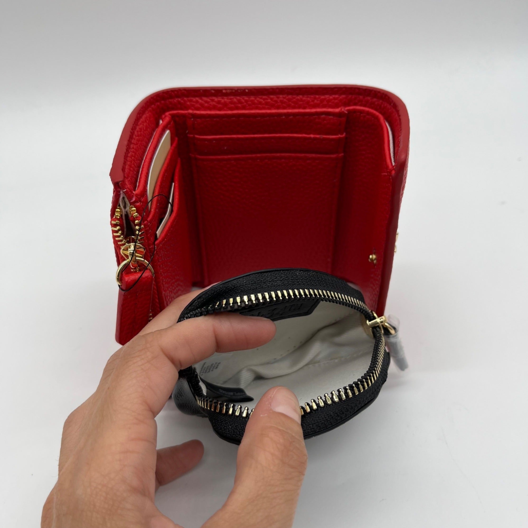 On 34th Boxed Red Faux Leather Maddynn Wallet &amp; Heart Bag Charm