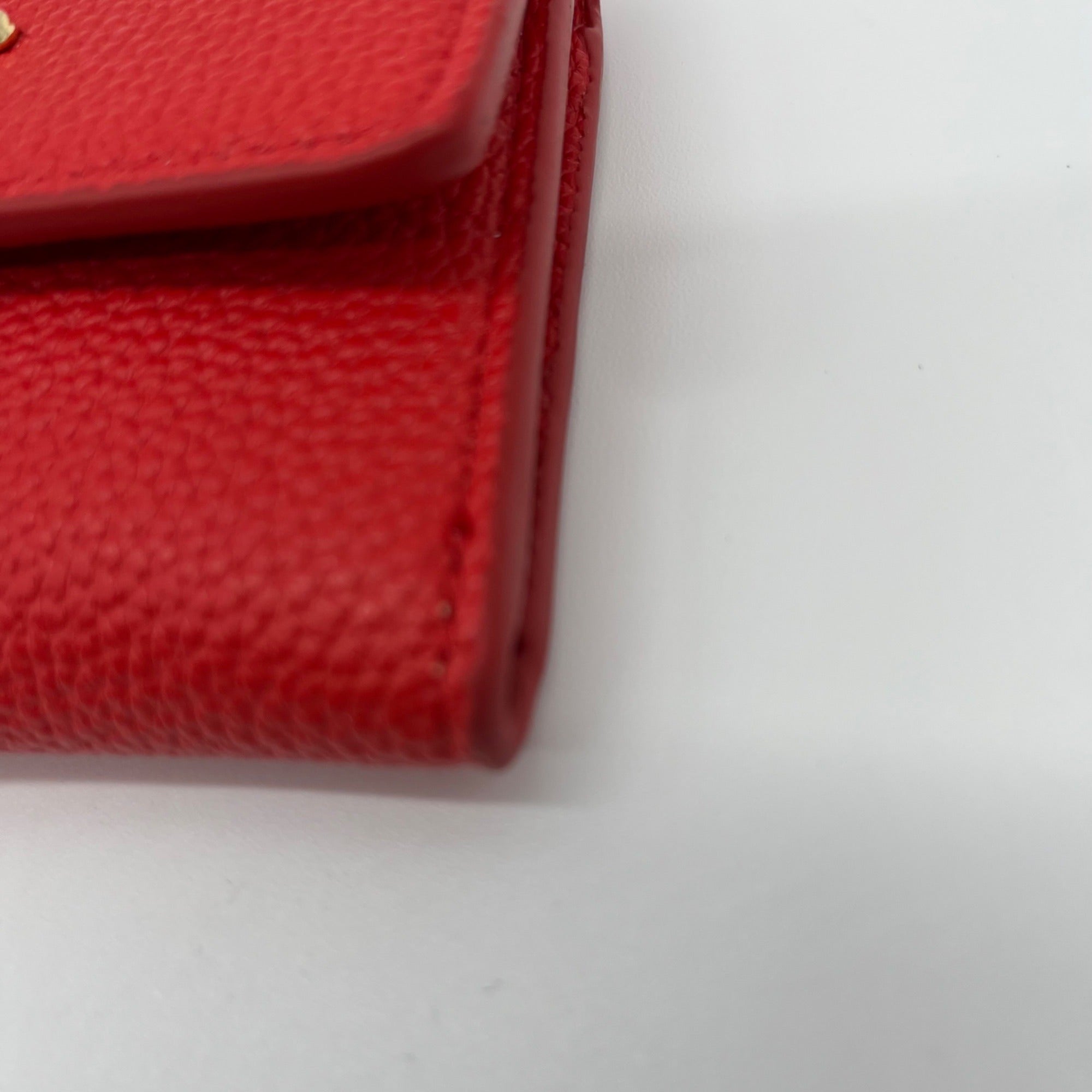 On 34th Boxed Red Faux Leather Maddynn Wallet &amp; Heart Bag Charm