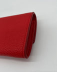 On 34th Boxed Red Faux Leather Maddynn Wallet & Heart Bag Charm