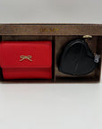 On 34th Boxed Red Faux Leather Maddynn Wallet & Heart Bag Charm