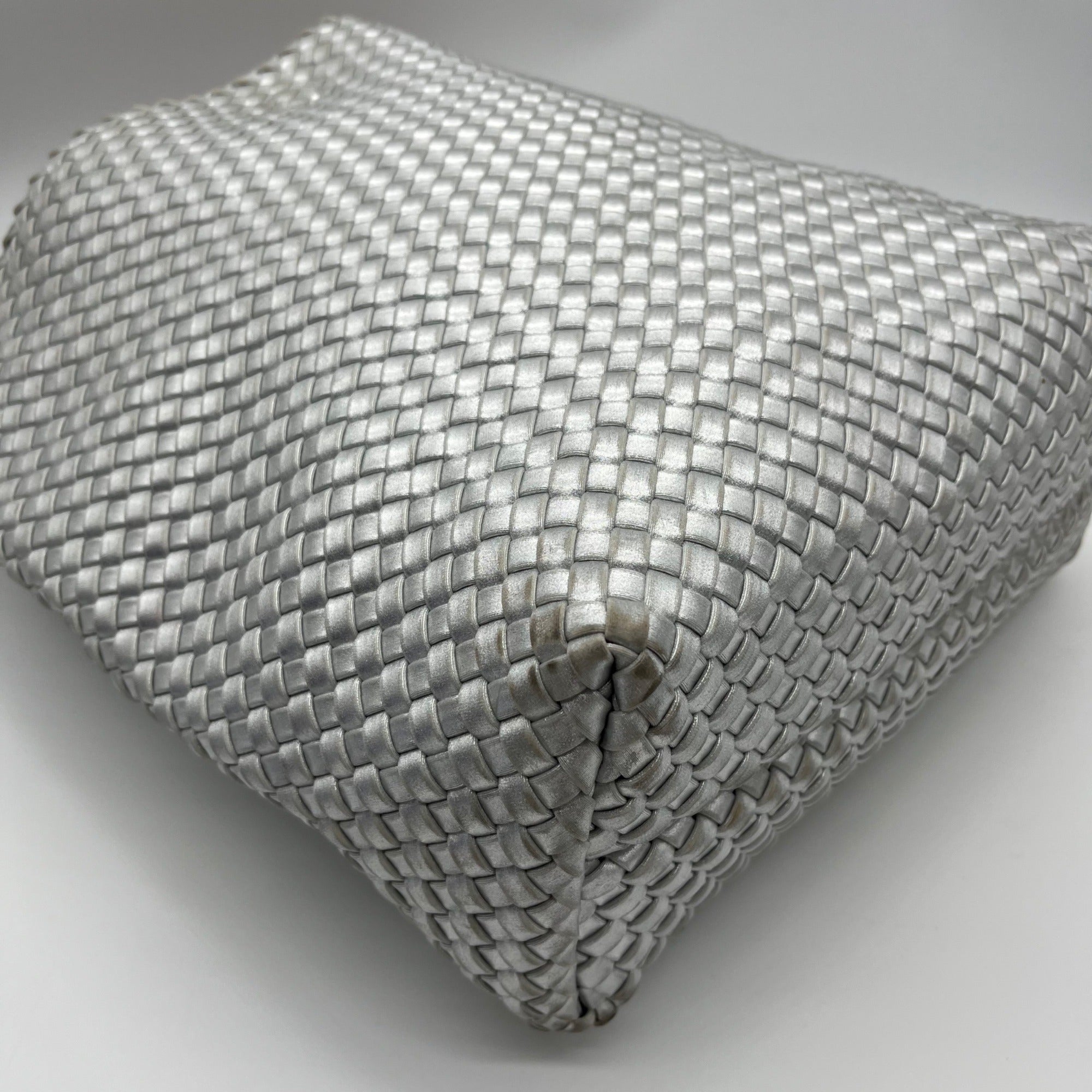 DKNY Silver Basket Weave Giselle Hobo Shoulder Bag