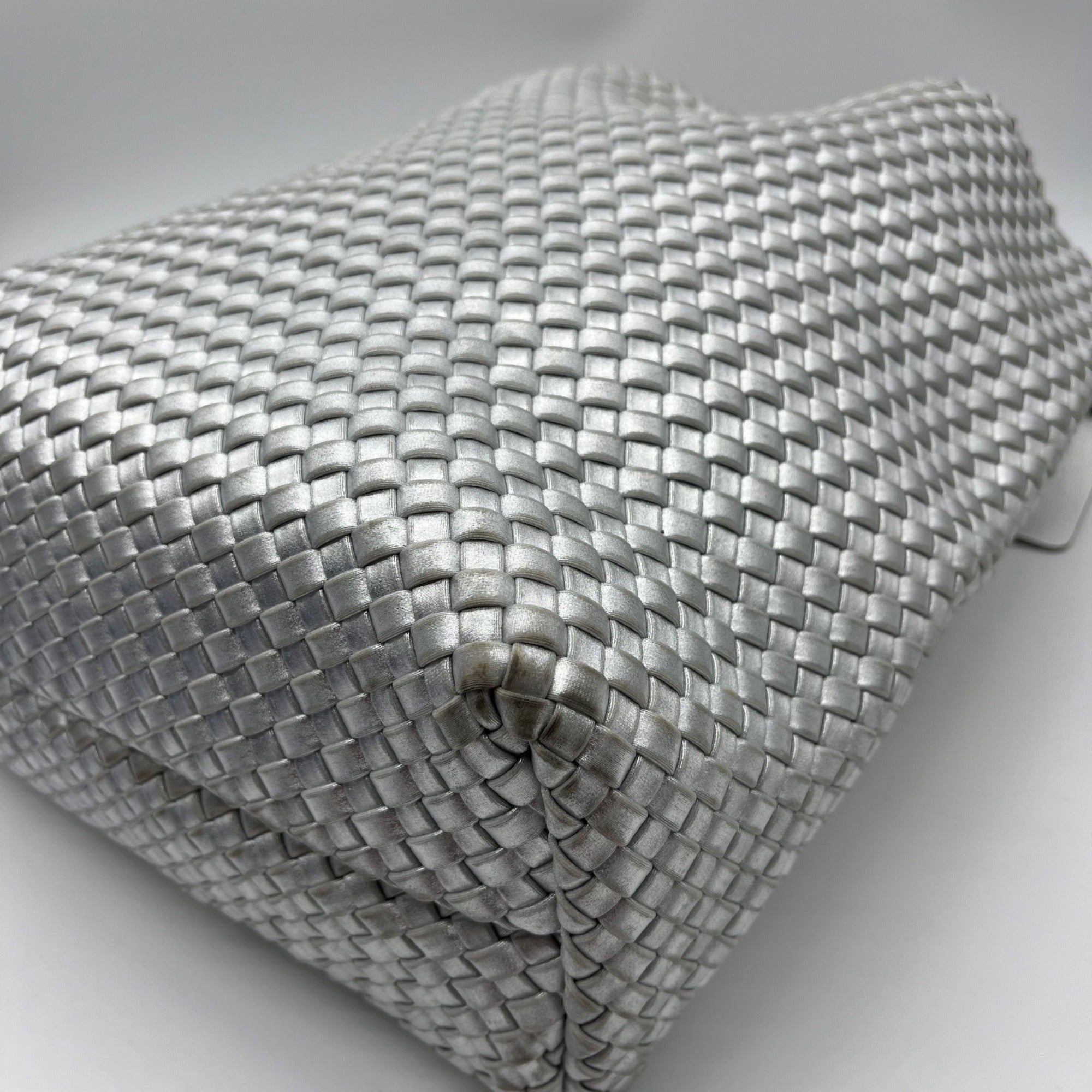 DKNY Silver Basket Weave Giselle Hobo Shoulder Bag