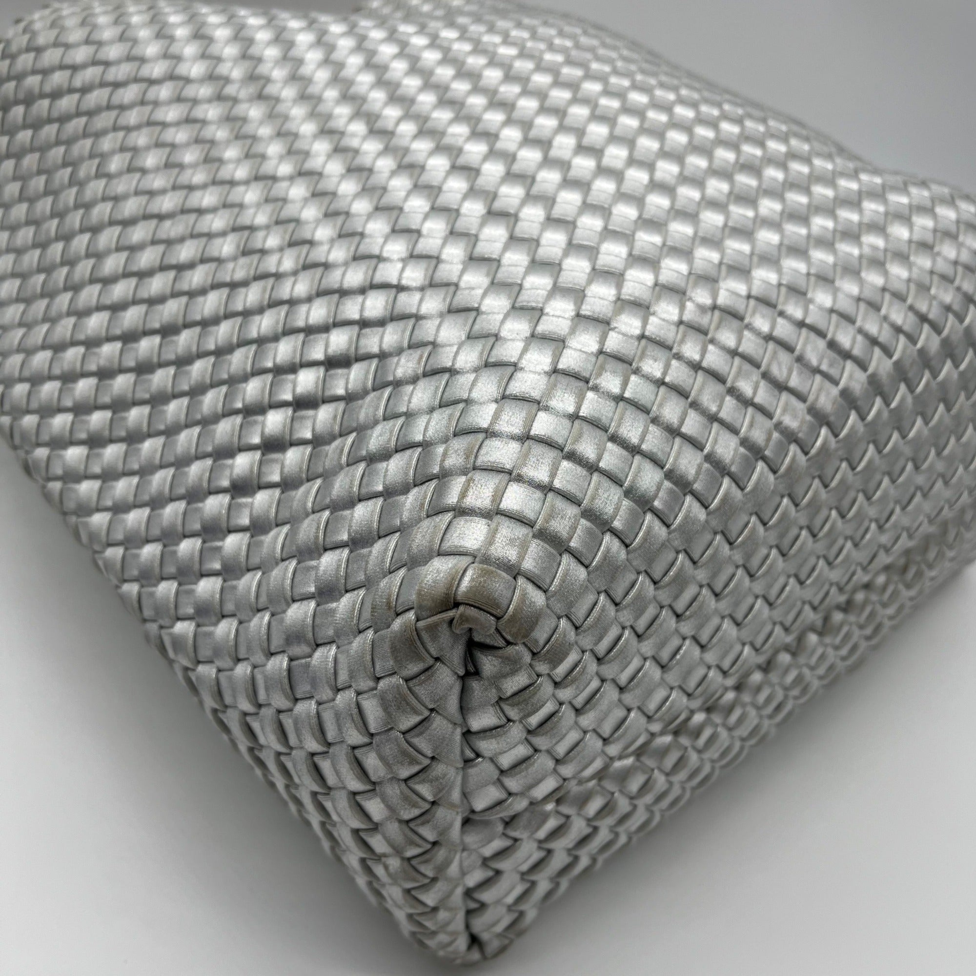 DKNY Silver Basket Weave Giselle Hobo Shoulder Bag