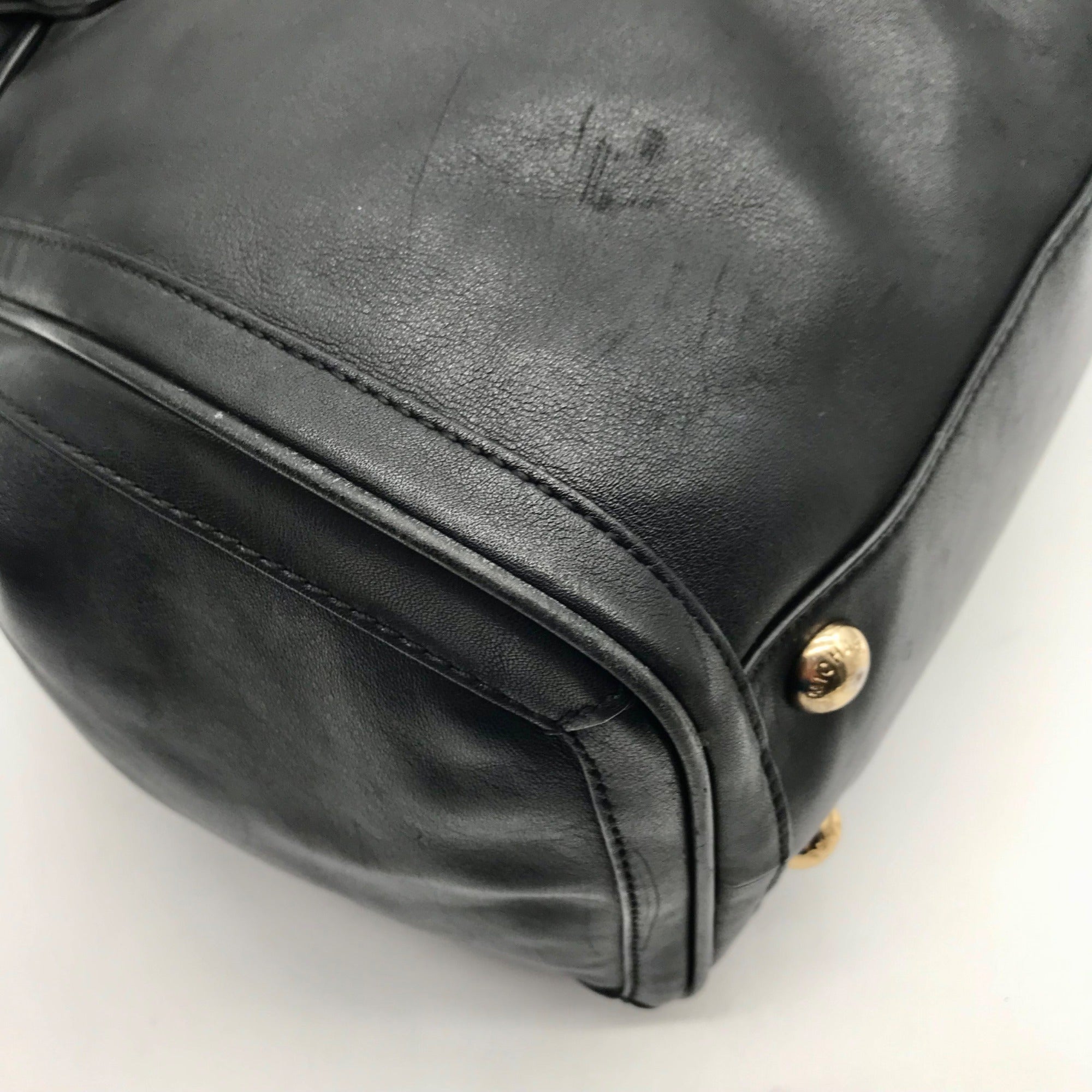 Michael Kors Black Leather Belted Hudson Convertible Shoulder Bag