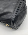 Michael Kors Black Leather Belted Hudson Convertible Shoulder Bag
