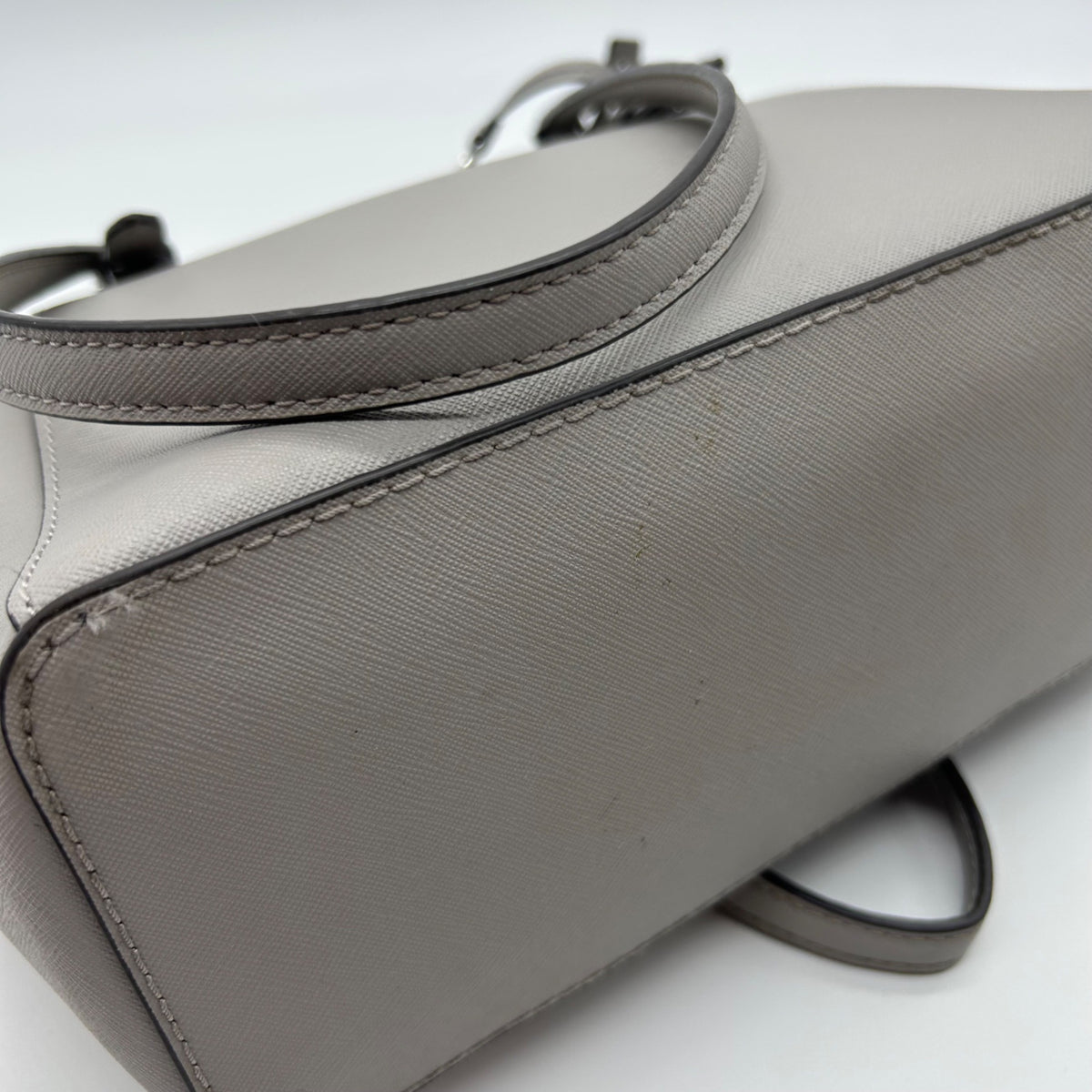 Michael Kors Grey Charlotte Large Saffiano Leather Top-Zip Tote Bag