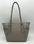 Michael Kors Grey Charlotte Large Saffiano Leather Top-Zip Tote Bag