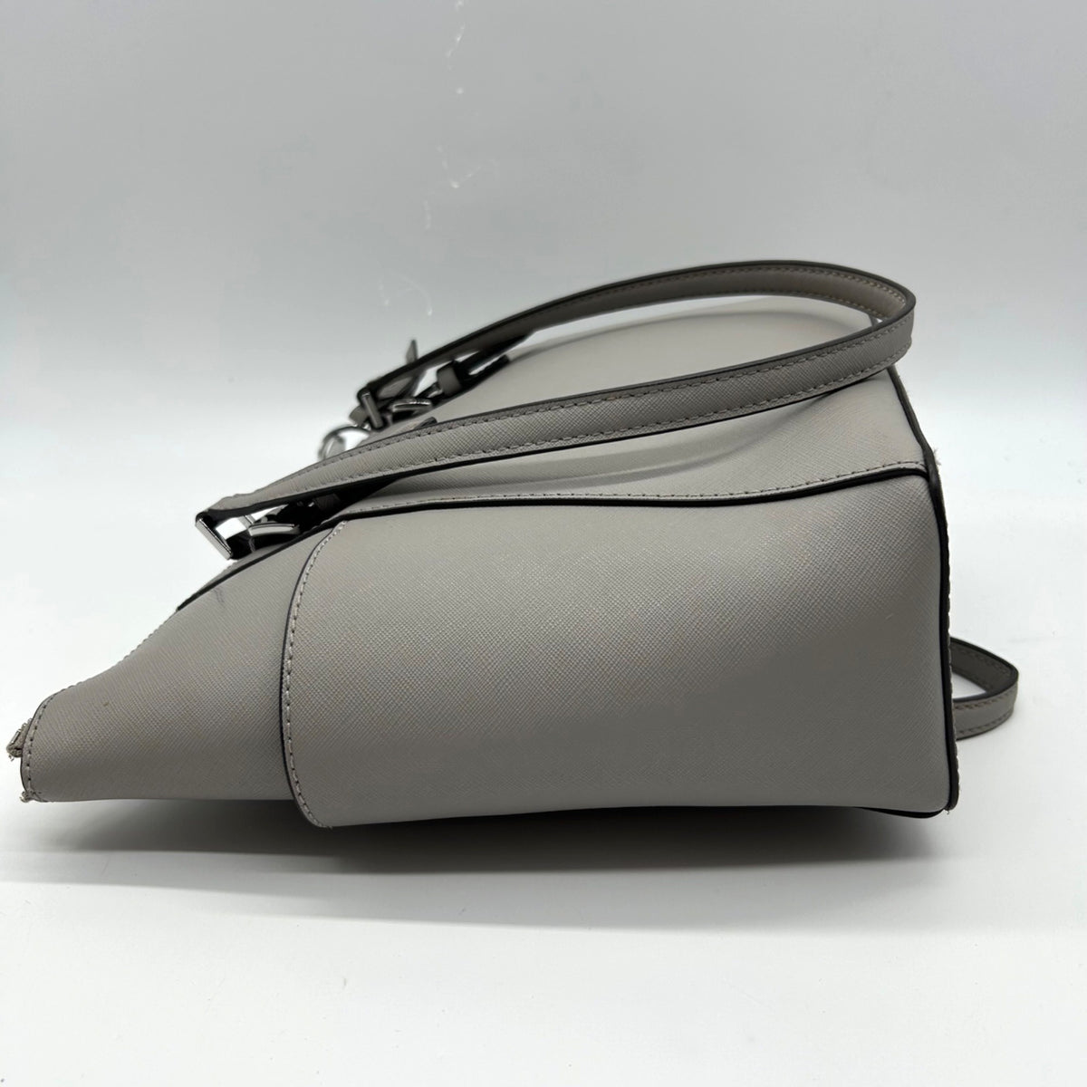 Michael Kors Grey Charlotte Large Saffiano Leather Top-Zip Tote Bag