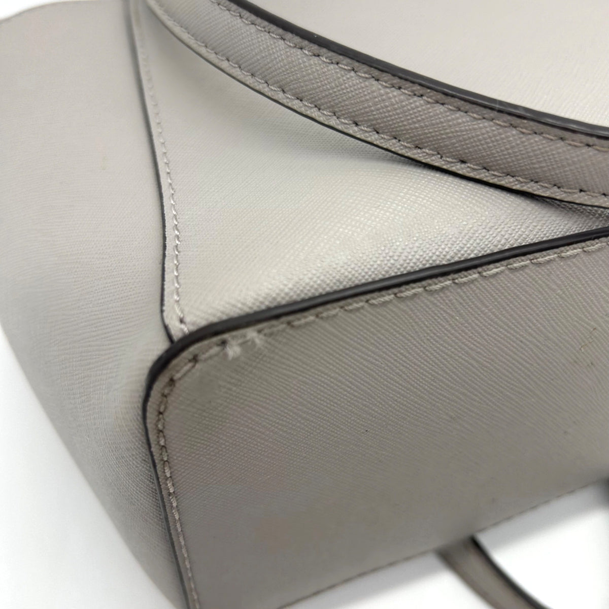 Michael Kors Grey Charlotte Large Saffiano Leather Top-Zip Tote Bag