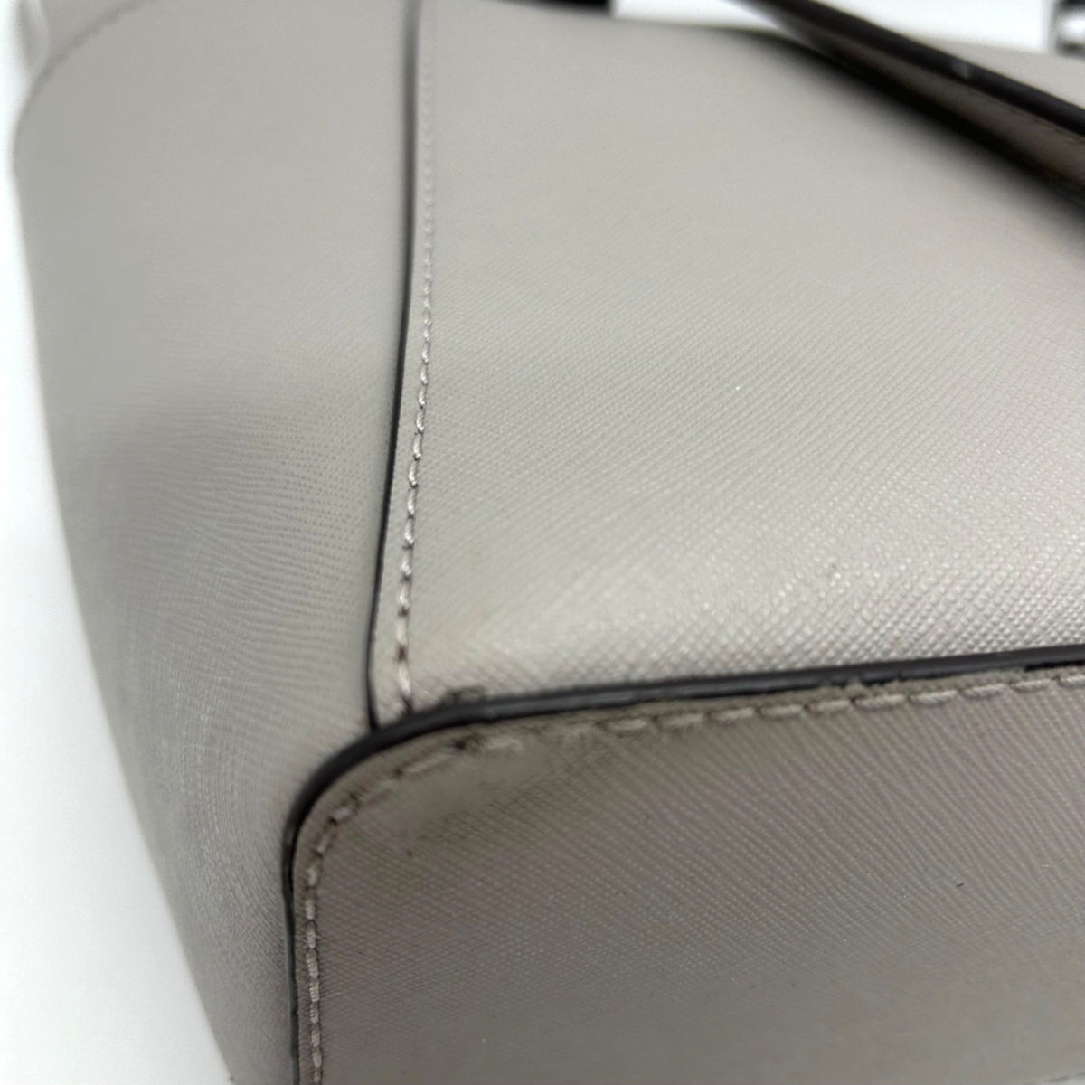 Michael Kors Grey Charlotte Large Saffiano Leather Top-Zip Tote Bag
