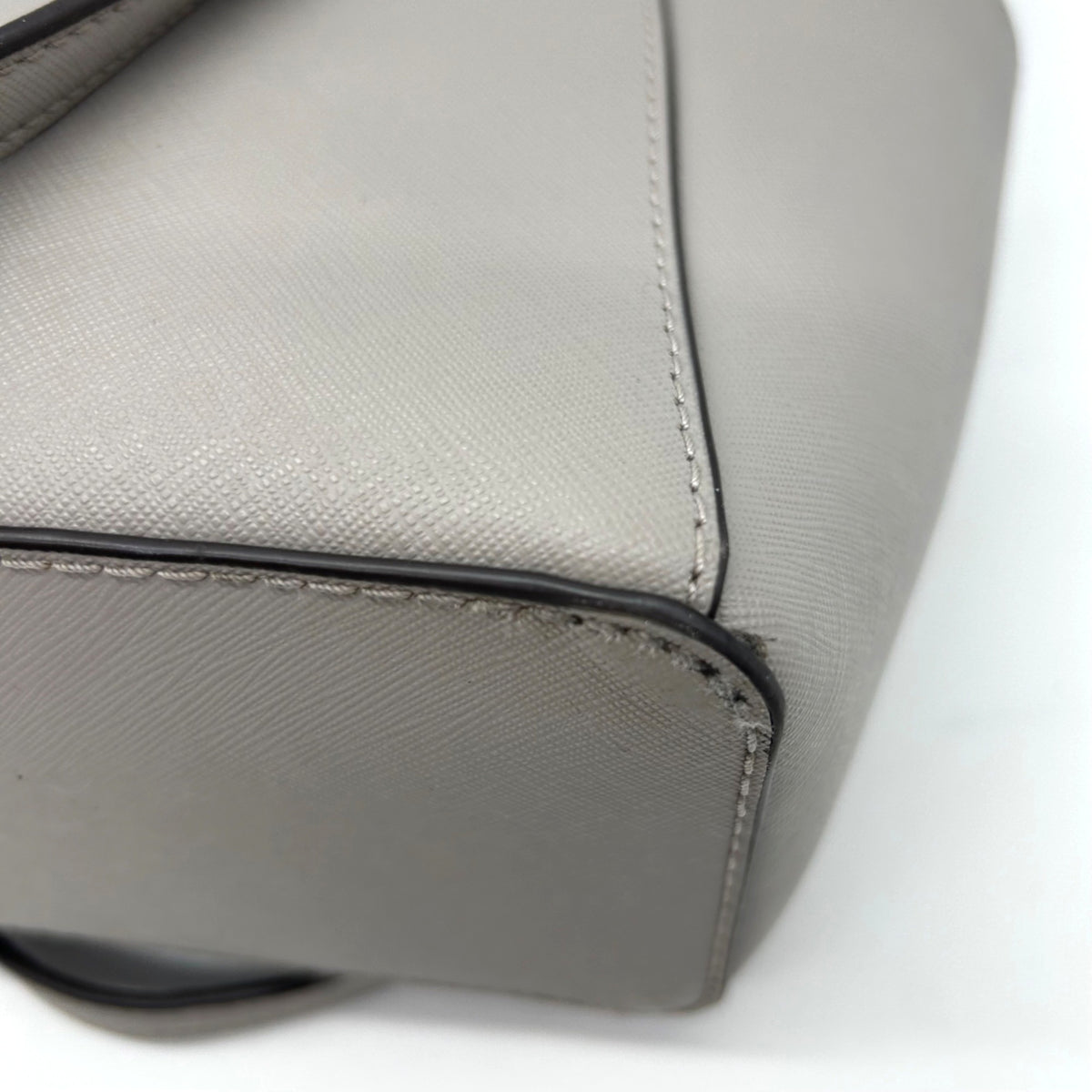 Michael Kors Grey Charlotte Large Saffiano Leather Top-Zip Tote Bag