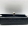Yves Saint Laurent Black Croc Embossed Leather Kate Shoulder Bag