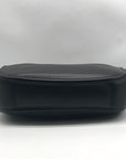 Valentino Garavani Black Leather V Logo Moon Tote Bag