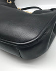 Valentino Garavani Black Leather V Logo Moon Tote Bag