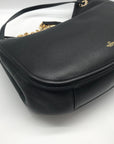 Valentino Garavani Black Leather V Logo Moon Tote Bag