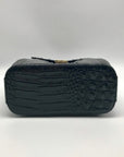 Brahmin Black Leather Crocodile Margo Crossbody Bag