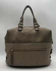 Moda Luxe Taupe Pebbled Faux Leather Satchel Bag