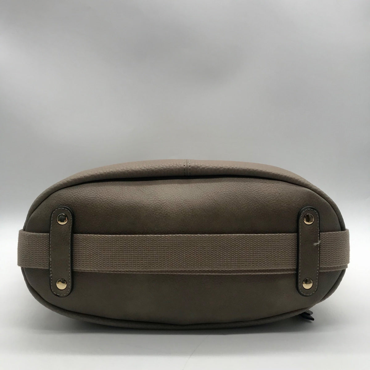 Moda Luxe Taupe Pebbled Faux Leather Satchel Bag