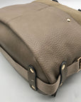 Moda Luxe Taupe Pebbled Faux Leather Satchel Bag