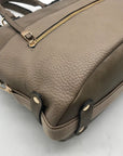 Moda Luxe Taupe Pebbled Faux Leather Satchel Bag