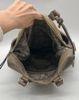 Moda Luxe Taupe Pebbled Faux Leather Satchel Bag