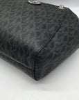 Michael Kors Black Monogram Coated Canvas Jet Set Chain Tote Bag