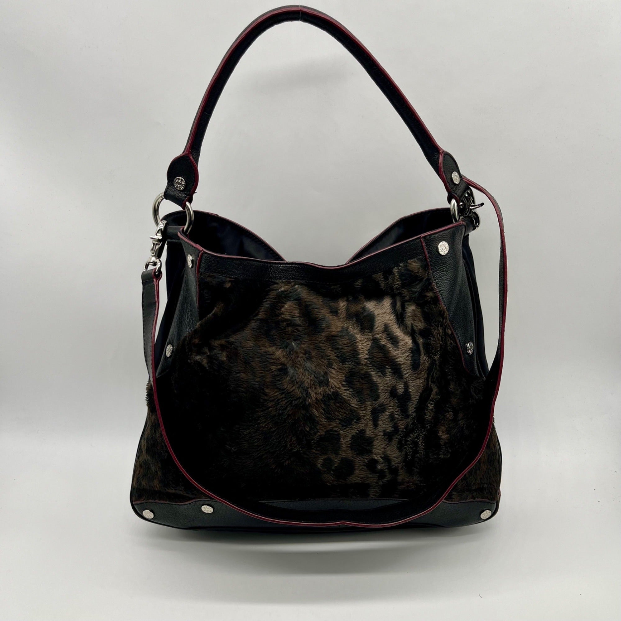 MZ Wallace Faux Fur Leopard Print Tote Bag