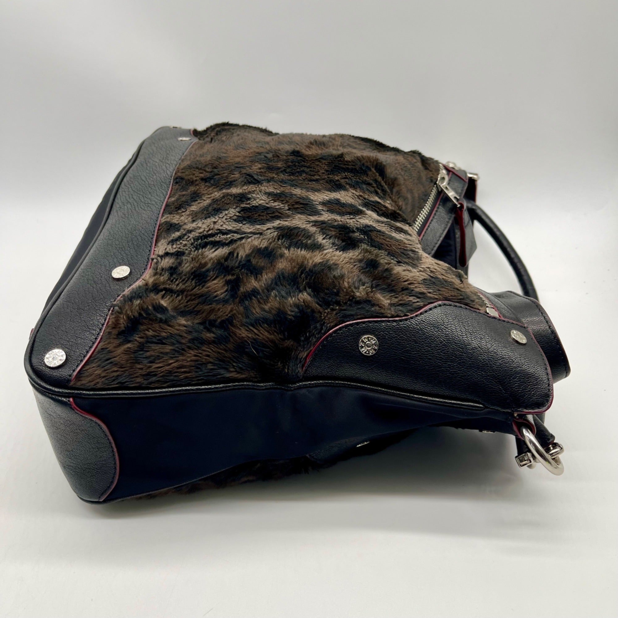 MZ Wallace Faux Fur Leopard Print Tote Bag