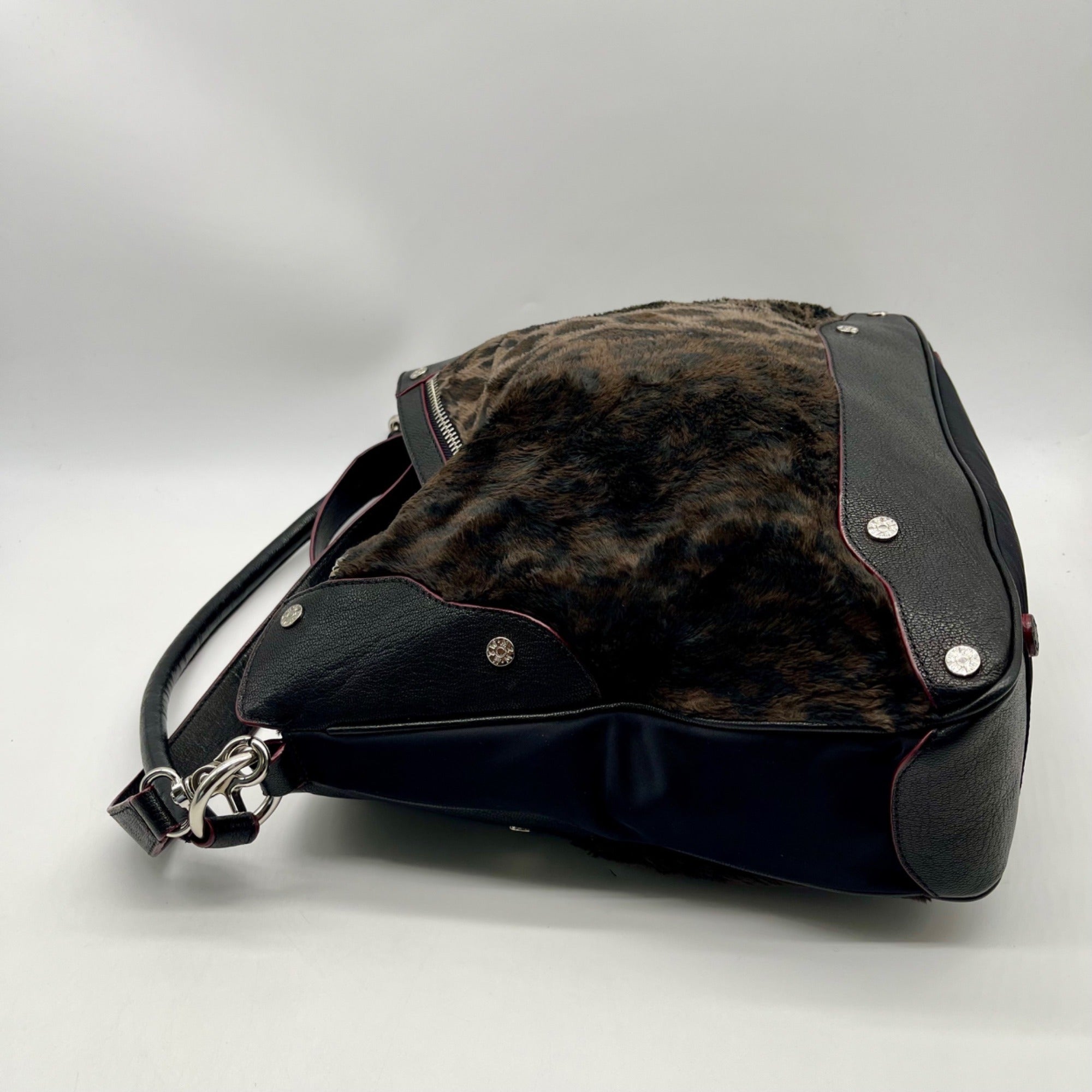 MZ Wallace Faux Fur Leopard Print Tote Bag