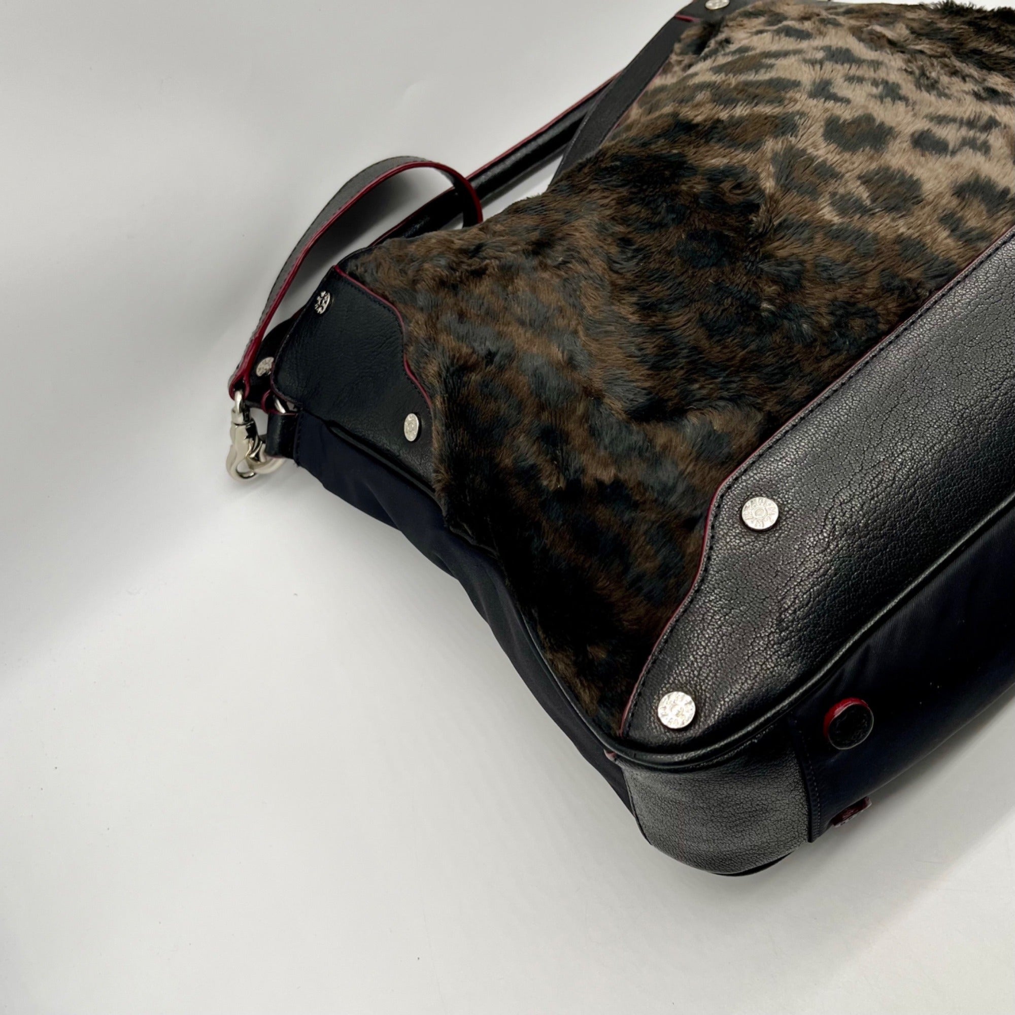 MZ Wallace Faux Fur Leopard Print Tote Bag