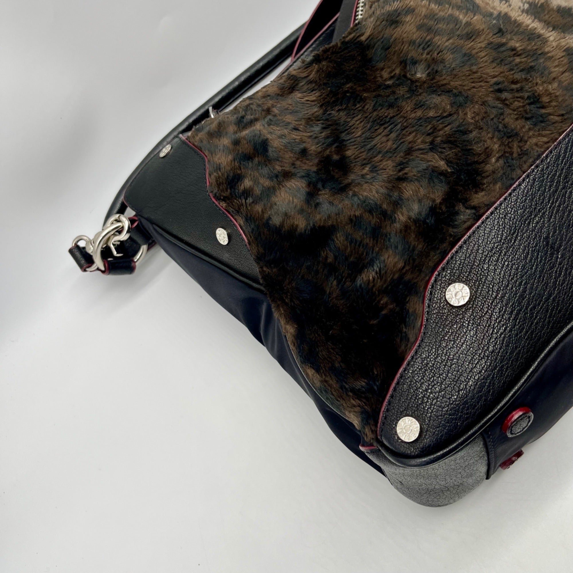 MZ Wallace Faux Fur Leopard Print Tote Bag