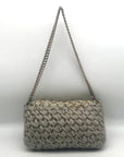 Lorenza Gandaglia Gray & Gold Lurex Crochet Flap Shoulder Bag