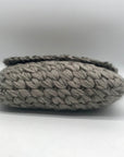 Lorenza Gandaglia Gray & Gold Lurex Crochet Flap Shoulder Bag