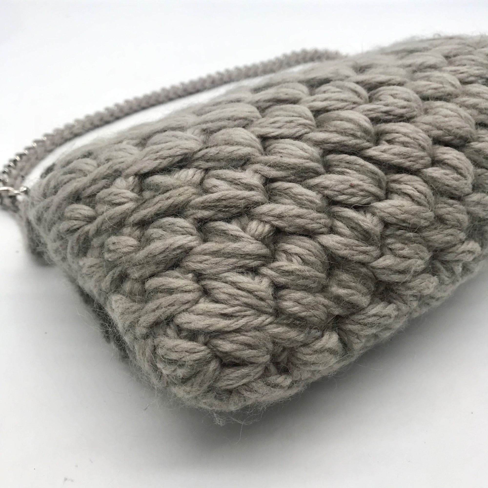 Lorenza Gandaglia Gray &amp; Gold Lurex Crochet Flap Shoulder Bag