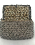 Lorenza Gandaglia Gray & Gold Lurex Crochet Flap Shoulder Bag