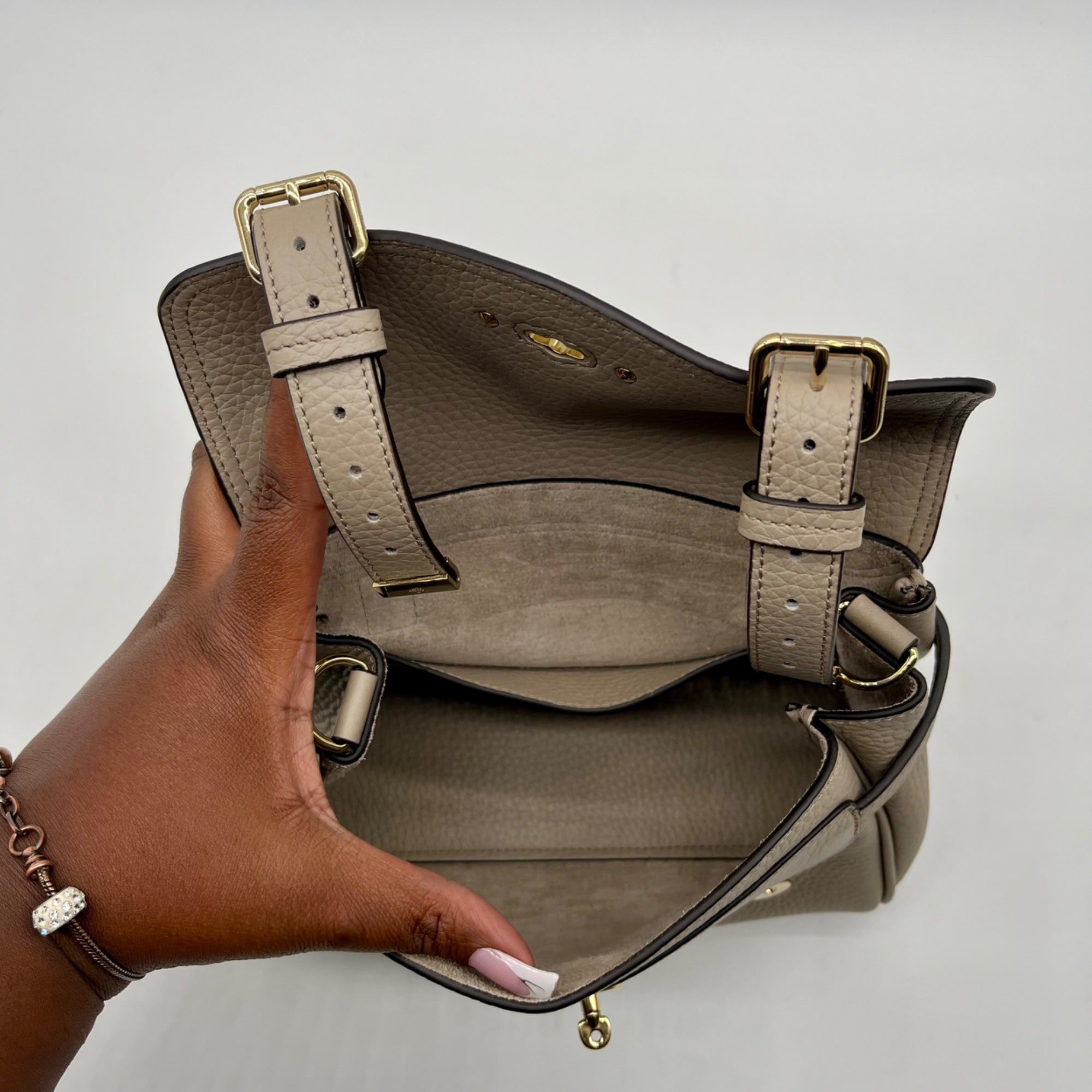 Mulberry Taupe Leather Alexa Satchel