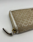 Coach Beige Madison Op Art Accordion Zip Wallet