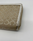 Coach Beige Madison Op Art Accordion Zip Wallet