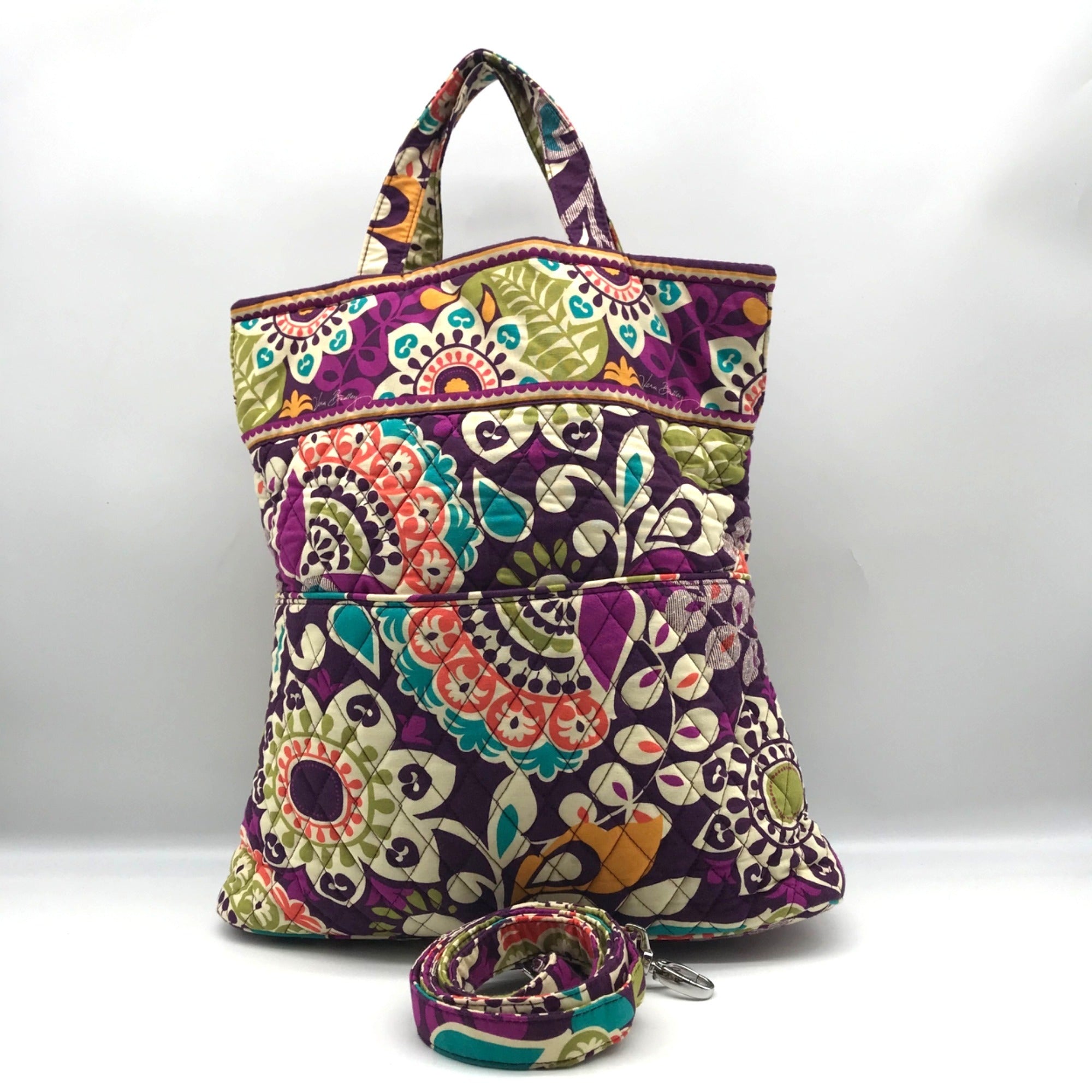 Vera Bradley Purple Plum Crazy Duffle/ Crossbody Bag Set
