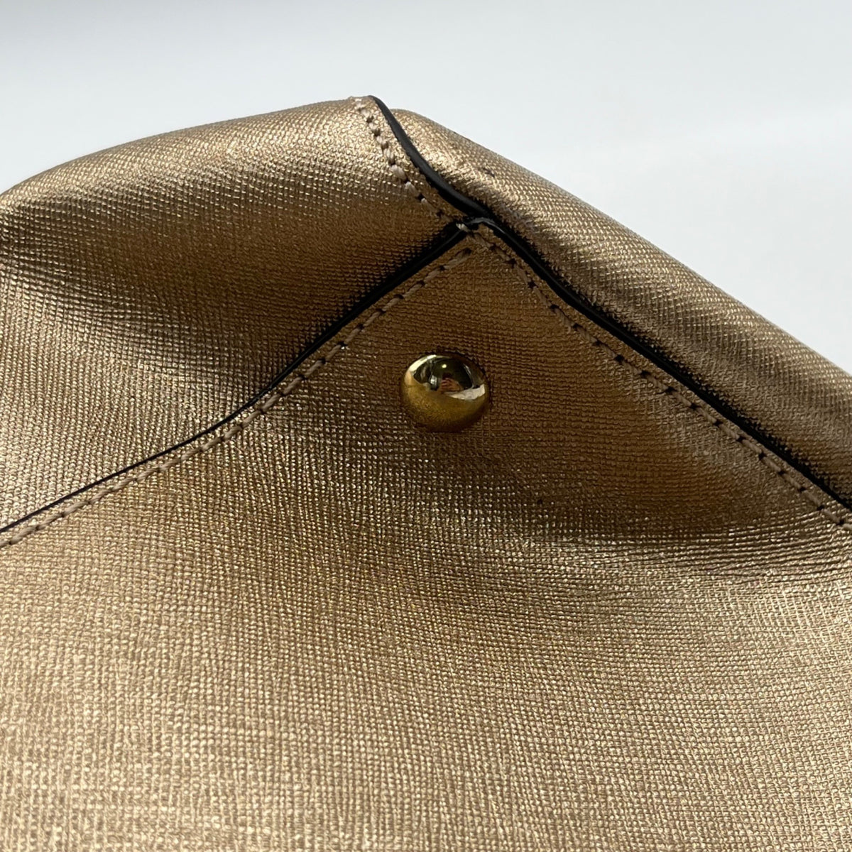 Michael Kors Metallic Gold Saffiano Leather Convertible Satchel