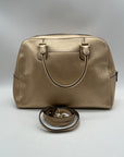 Michael Kors Metallic Gold Saffiano Leather Convertible Satchel