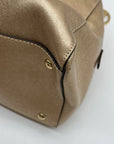 Michael Kors Metallic Gold Saffiano Leather Convertible Satchel
