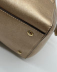 Michael Kors Metallic Gold Saffiano Leather Convertible Satchel