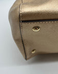 Michael Kors Metallic Gold Saffiano Leather Convertible Satchel