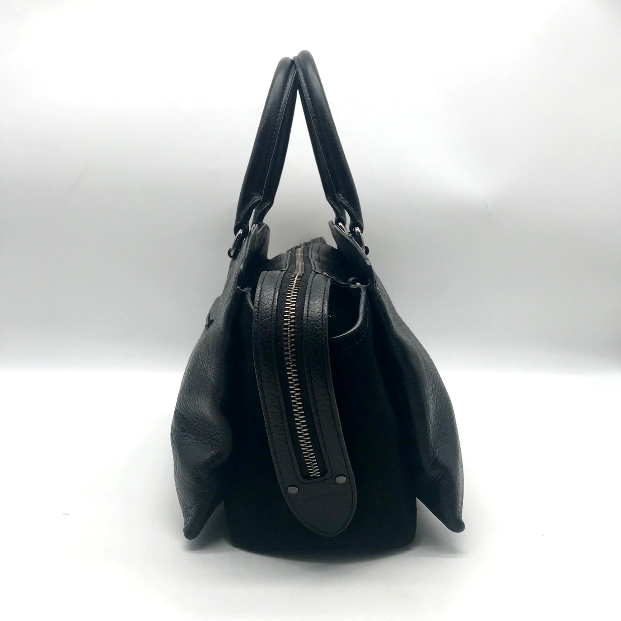 Coach Black Grain Leather &amp; Suede Drew Satchel  F40862