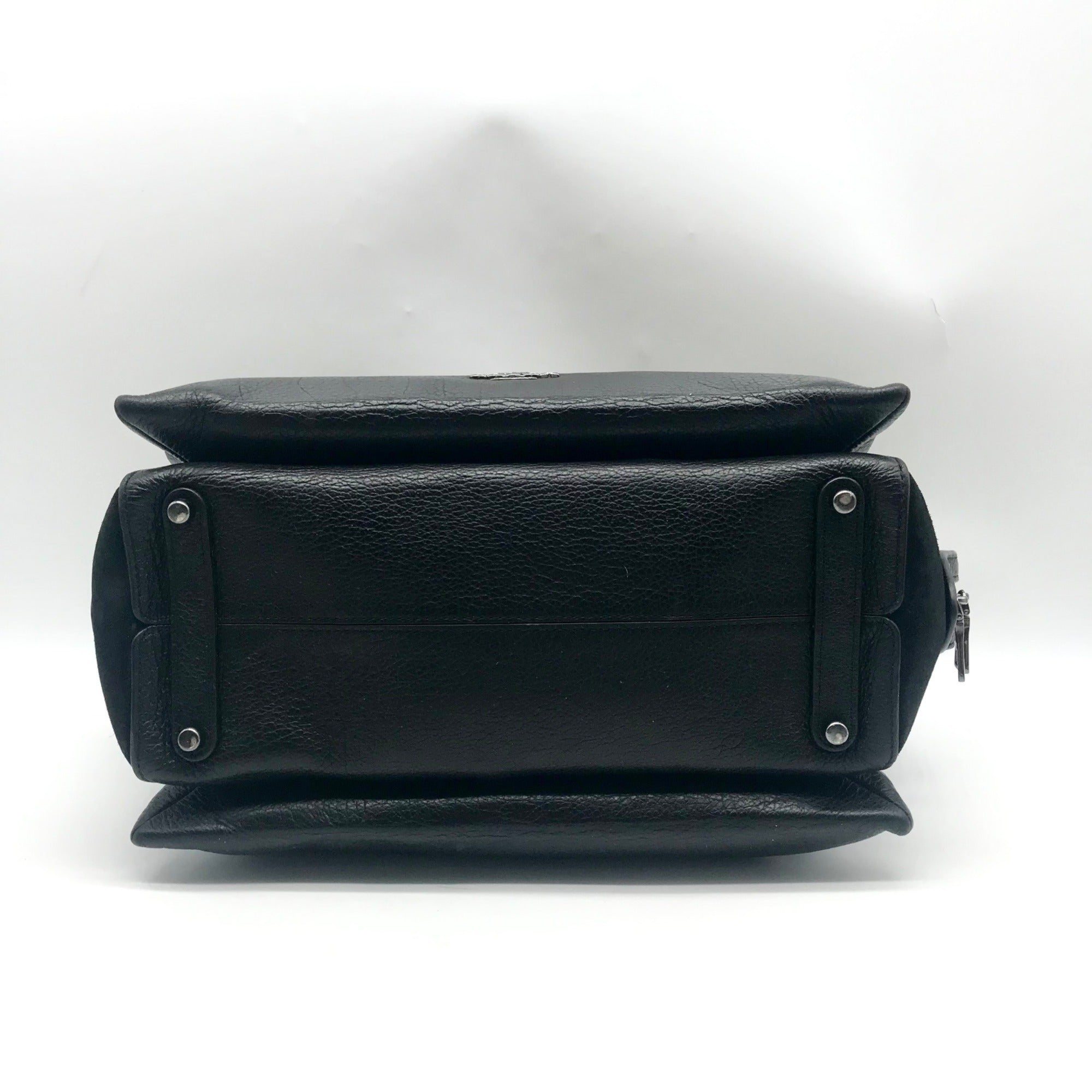 Coach Black Grain Leather &amp; Suede Drew Satchel  F40862