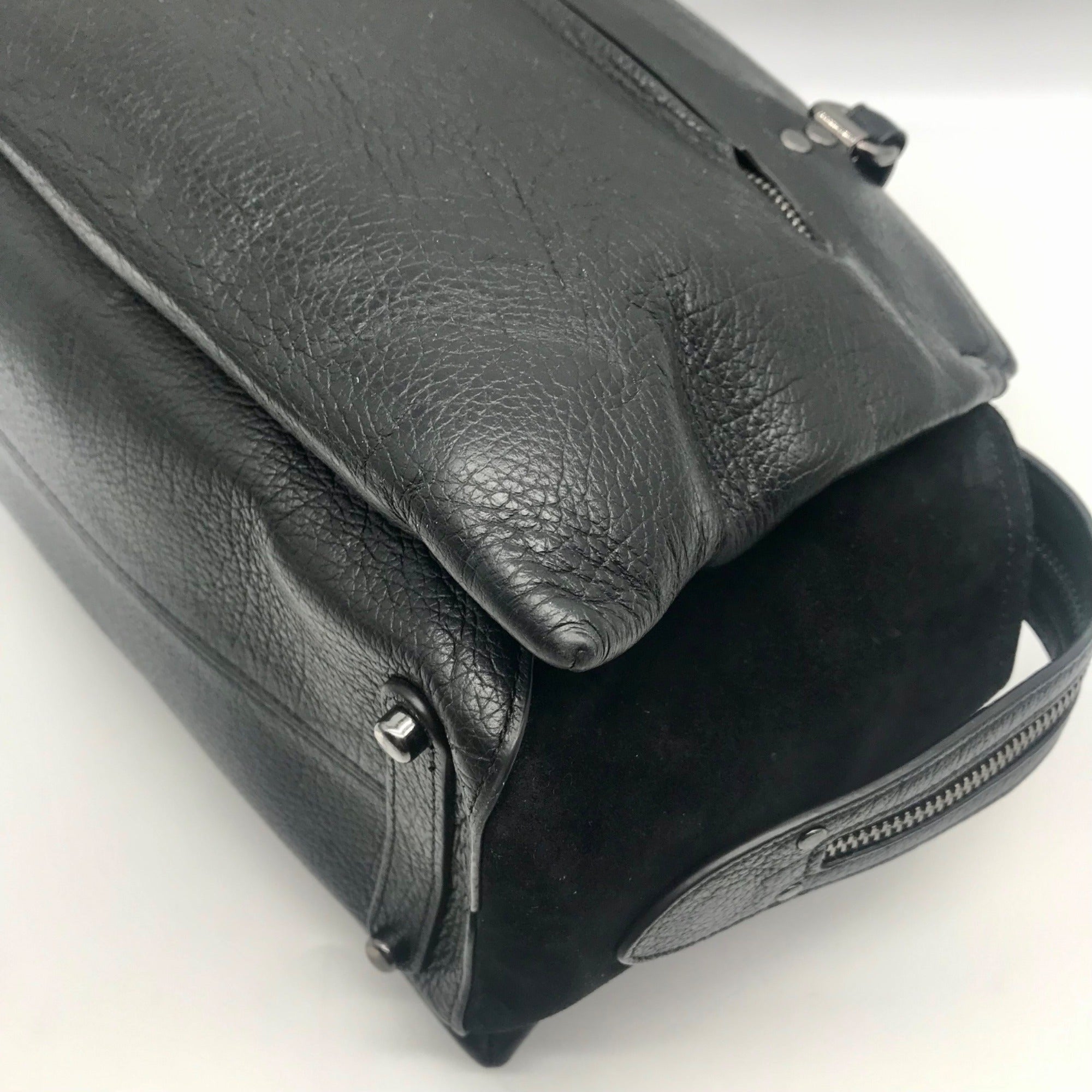 Coach Black Grain Leather &amp; Suede Drew Satchel  F40862