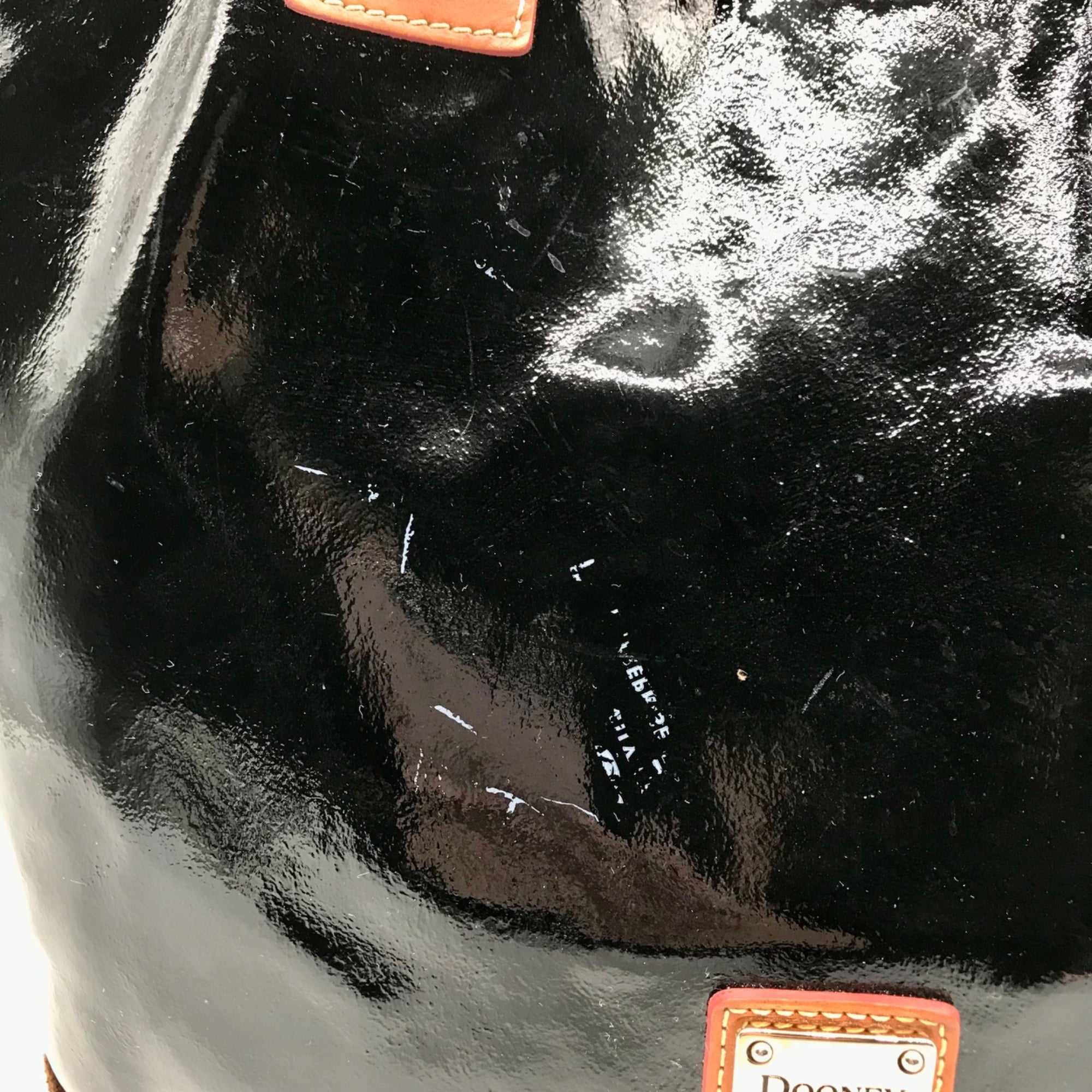 Dooney &amp; Bourke Black Patent Leather &amp; Suede Tote Bag