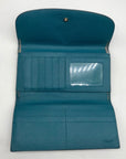 Coach Khaki  And Blue Trim Monogram Canvas Shoulder Bag & Wallet